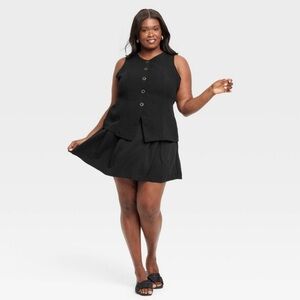 A New Day Sz 10 Skirt Mini With Shorts Under A Line Flare NWT